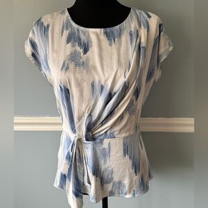Chic Blue and White Women's Blouse